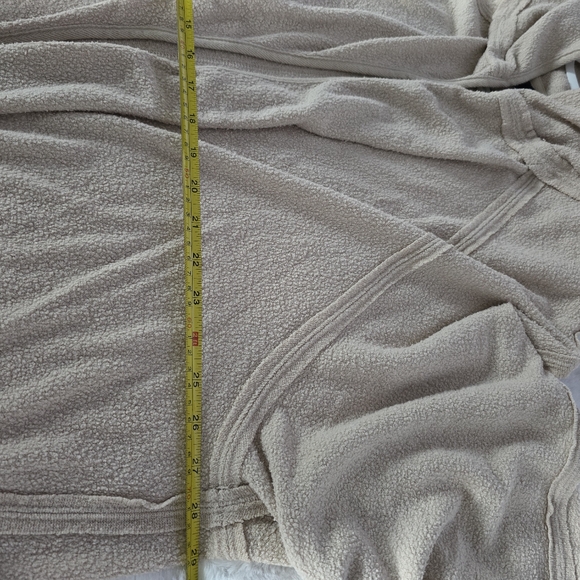 Oversized Hooded Cardigan Open Front XL CREAM Fleece - Picture 7 of 11